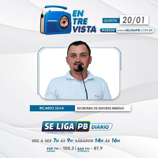 Entrevista nesta quinta-feira, 20, as 7h30min o Secretário de Esporte e Lazer Ricardo Silva