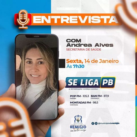 A Secretária de Saúde, Andrea Alves, será a entrevistada do programa de rádio Se Liga PB.